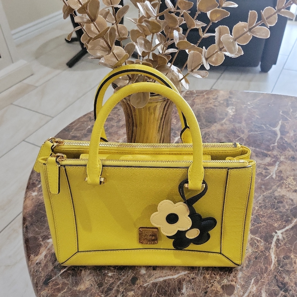 MCM Yellow Leather Handbag